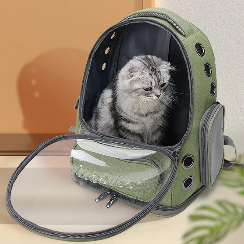 Sac de transport transparent pour chats et petits chiens, idéal pour les voyages en extérieur. Sac à dos respirant pour le transport des chats et petits chiens. Accessoires pour animaux de compagnie.