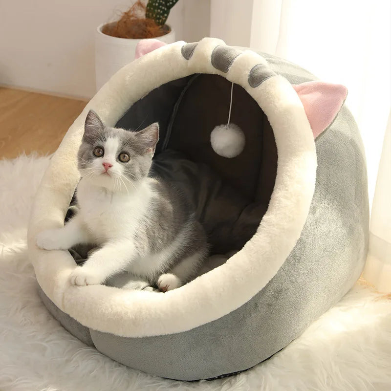 Lit pour animaux de compagnie pliable, amovible et lavable, avec sac de couchage et tapis, idéal pour les petits chiens et chats.