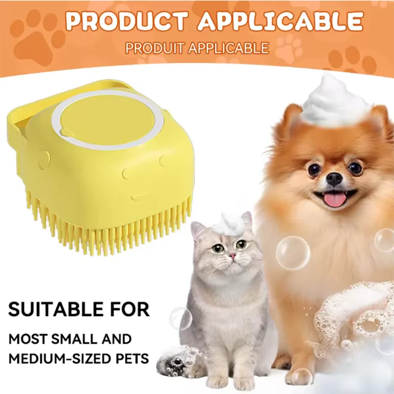 Brosse de massage pour le bain, multifonctionnelle, pour chiots, grands chiens et chats. Accessoires pour animaux de compagnie en silicone souple et sûr.