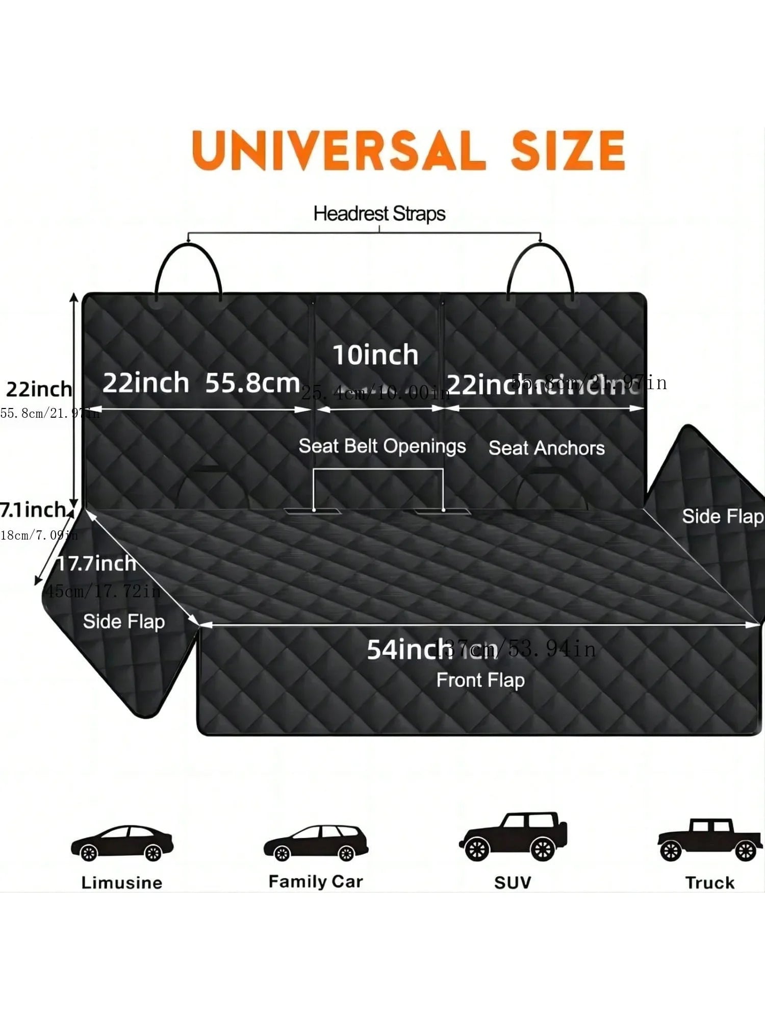 Housse de siège auto pour chien, matelas de transport imperméable, protection de siège auto pour chien avec accoudoir central
