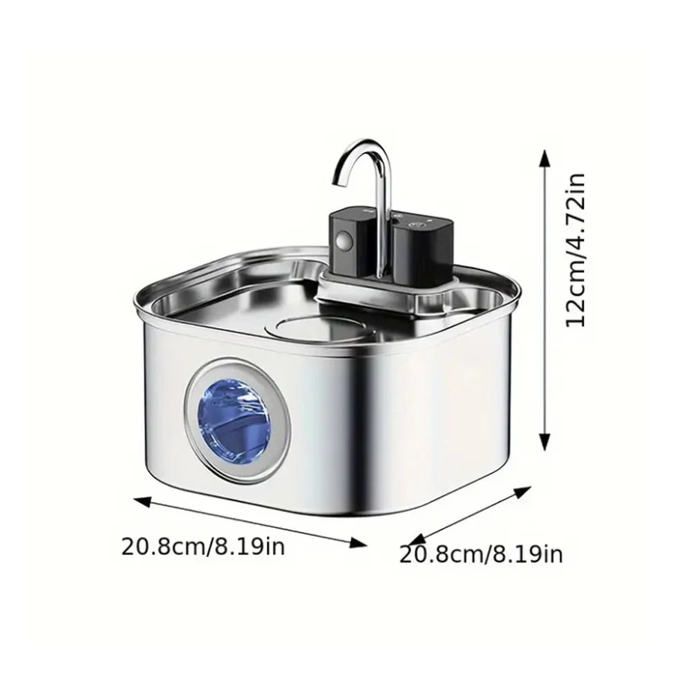 fontaine à eau automatique pour chats et chiens, 3,2L, en acier inoxydable, avec capteur de recharge sans fi